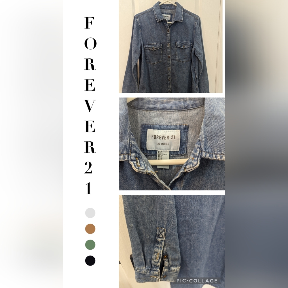 Forever 21 - Denim Woven Shirt Dress